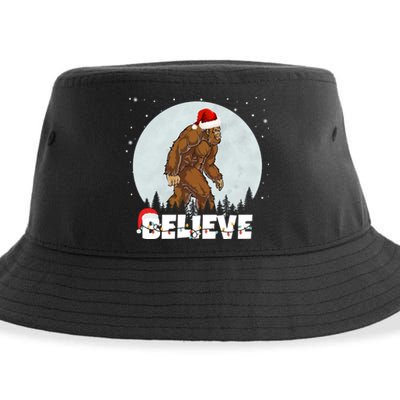 Santa Bigfoot Christmas Rock Funny Sasquatch Believe Sustainable Bucket Hat