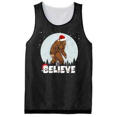 Santa Bigfoot Christmas Rock Funny Sasquatch Believe Mesh Reversible Basketball Jersey Tank