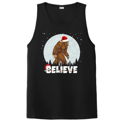 Santa Bigfoot Christmas Rock Funny Sasquatch Believe PosiCharge Competitor Tank