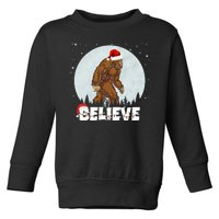 Santa Bigfoot Christmas Rock Funny Sasquatch Believe Toddler Sweatshirt