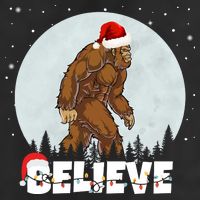 Santa Bigfoot Christmas Rock Funny Sasquatch Believe Trucker Hat