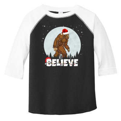 Santa Bigfoot Christmas Rock Funny Sasquatch Believe Toddler Fine Jersey T-Shirt