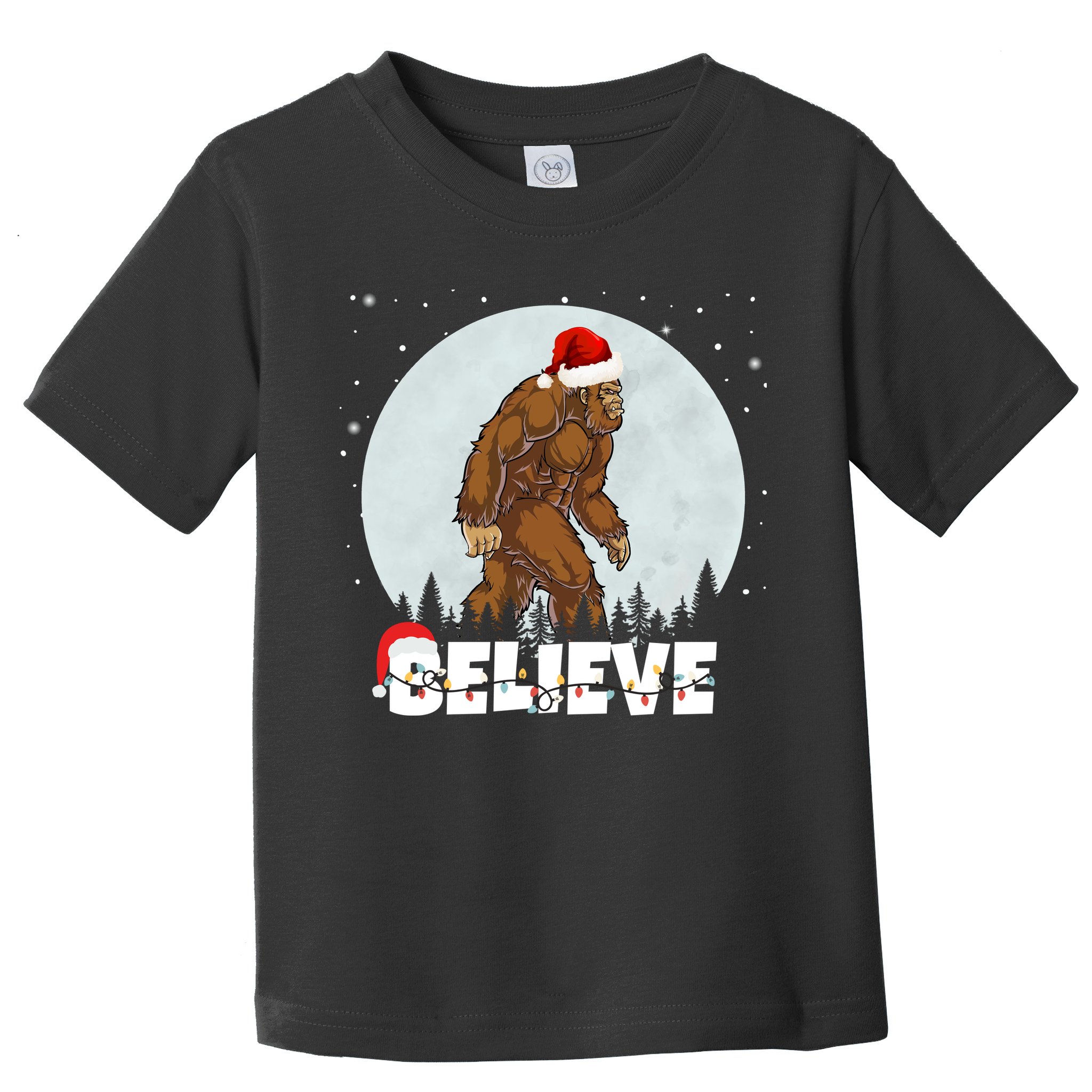 Santa Bigfoot Christmas Rock Funny Sasquatch Believe Toddler T-Shirt