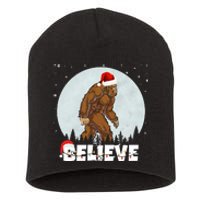 Santa Bigfoot Christmas Rock Funny Sasquatch Believe Short Acrylic Beanie