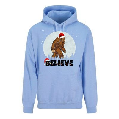 Santa Bigfoot Christmas Rock Funny Sasquatch Believe Unisex Surf Hoodie