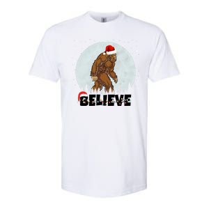 Santa Bigfoot Christmas Rock Funny Sasquatch Believe Softstyle CVC T-Shirt