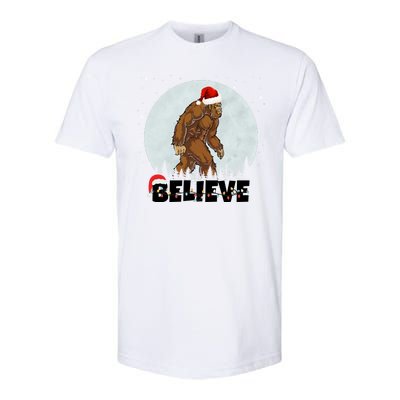 Santa Bigfoot Christmas Rock Funny Sasquatch Believe Softstyle® CVC T-Shirt