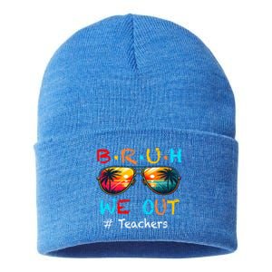 Summer Break Cute End Of School Year Bruh We Out Teachers Gift Sustainable Knit Beanie