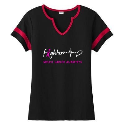 Support Breast Cancer Fighter Survivor Breast Cancer Awareness Gifts Ladies Halftime Notch Neck Tee