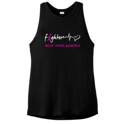 Support Breast Cancer Fighter Survivor Breast Cancer Awareness Gifts Ladies PosiCharge Tri-Blend Wicking Tank