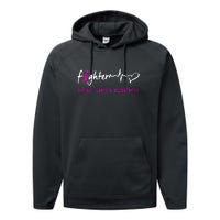 Support Breast Cancer Fighter Survivor Breast Cancer Awareness Gifts Performance Fleece Hoodie