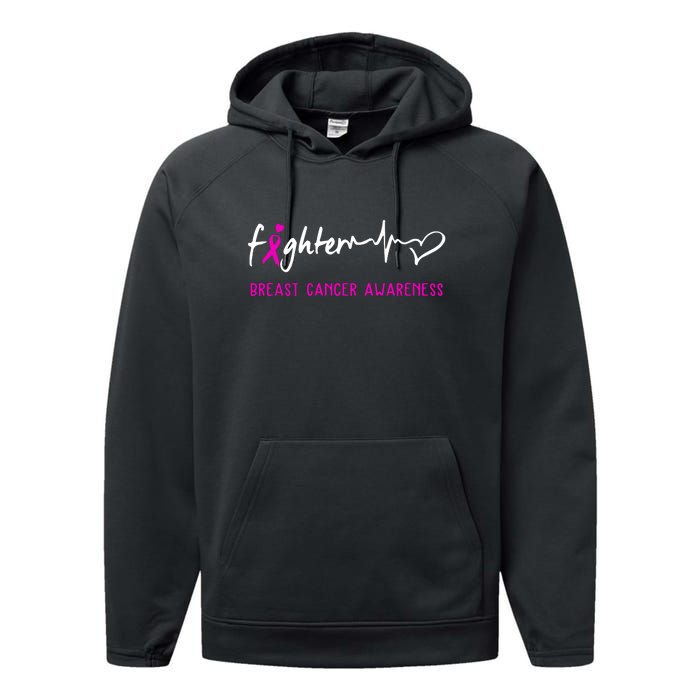 Support Breast Cancer Fighter Survivor Breast Cancer Awareness Gifts Performance Fleece Hoodie