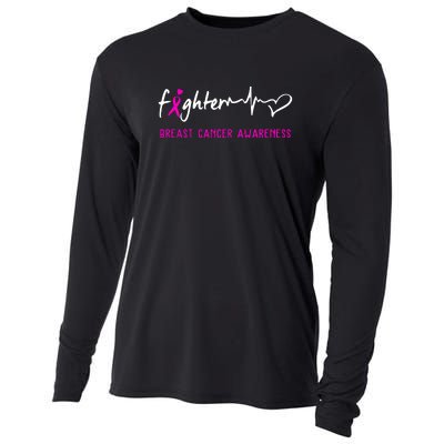 Support Breast Cancer Fighter Survivor Breast Cancer Awareness Gifts Cooling Performance Long Sleeve Crew