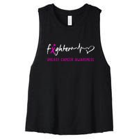 Support Breast Cancer Fighter Survivor Breast Cancer Awareness Gifts Women's Racerback Cropped Tank