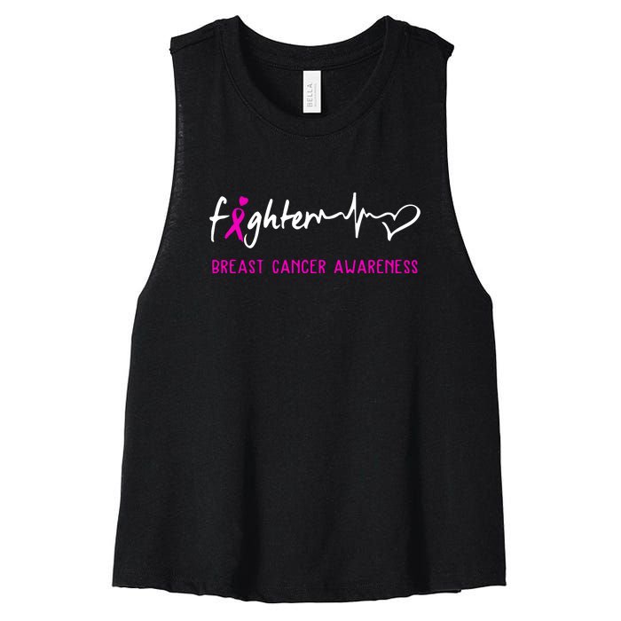 Support Breast Cancer Fighter Survivor Breast Cancer Awareness Gifts Women's Racerback Cropped Tank