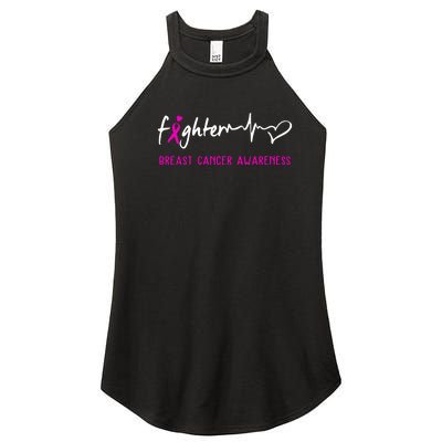 Support Breast Cancer Fighter Survivor Breast Cancer Awareness Gifts Women's Perfect Tri Rocker Tank