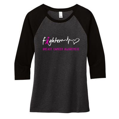 Support Breast Cancer Fighter Survivor Breast Cancer Awareness Gifts Women's Tri-Blend 3/4-Sleeve Raglan Shirt