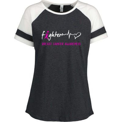 Support Breast Cancer Fighter Survivor Breast Cancer Awareness Gifts Enza Ladies Jersey Colorblock Tee