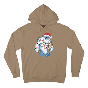 Santa Bigfoot Christmas Lights Xmas Sasquatch Lovers Pajama Hoodie