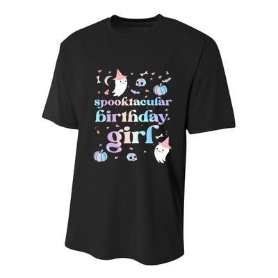 Spooktacular Birthday Cute Ghost Halloween Party Youth Performance Sprint T-Shirt