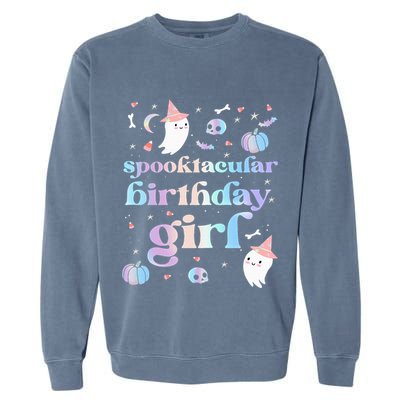 Spooktacular Birthday Cute Ghost Halloween Party Garment-Dyed Sweatshirt