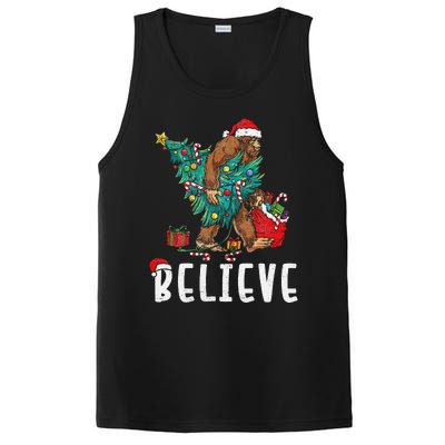 Santa Bigfoot Christmas Lights Funny Sasquatch Believe Xmas PosiCharge Competitor Tank