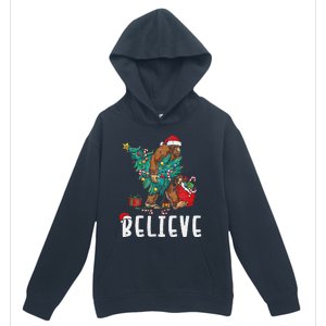 Santa Bigfoot Christmas Lights Funny Sasquatch Believe Xmas Urban Pullover Hoodie