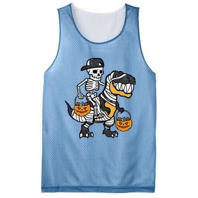 Skeleton Black Cap Dino Halloween Mesh Reversible Basketball Jersey Tank