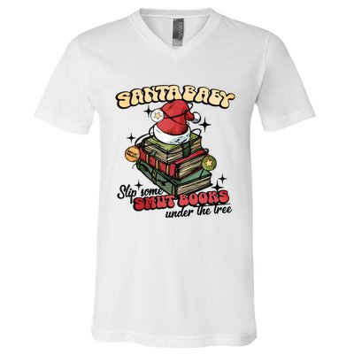 Smut Books Christmas Book Lover V-Neck T-Shirt