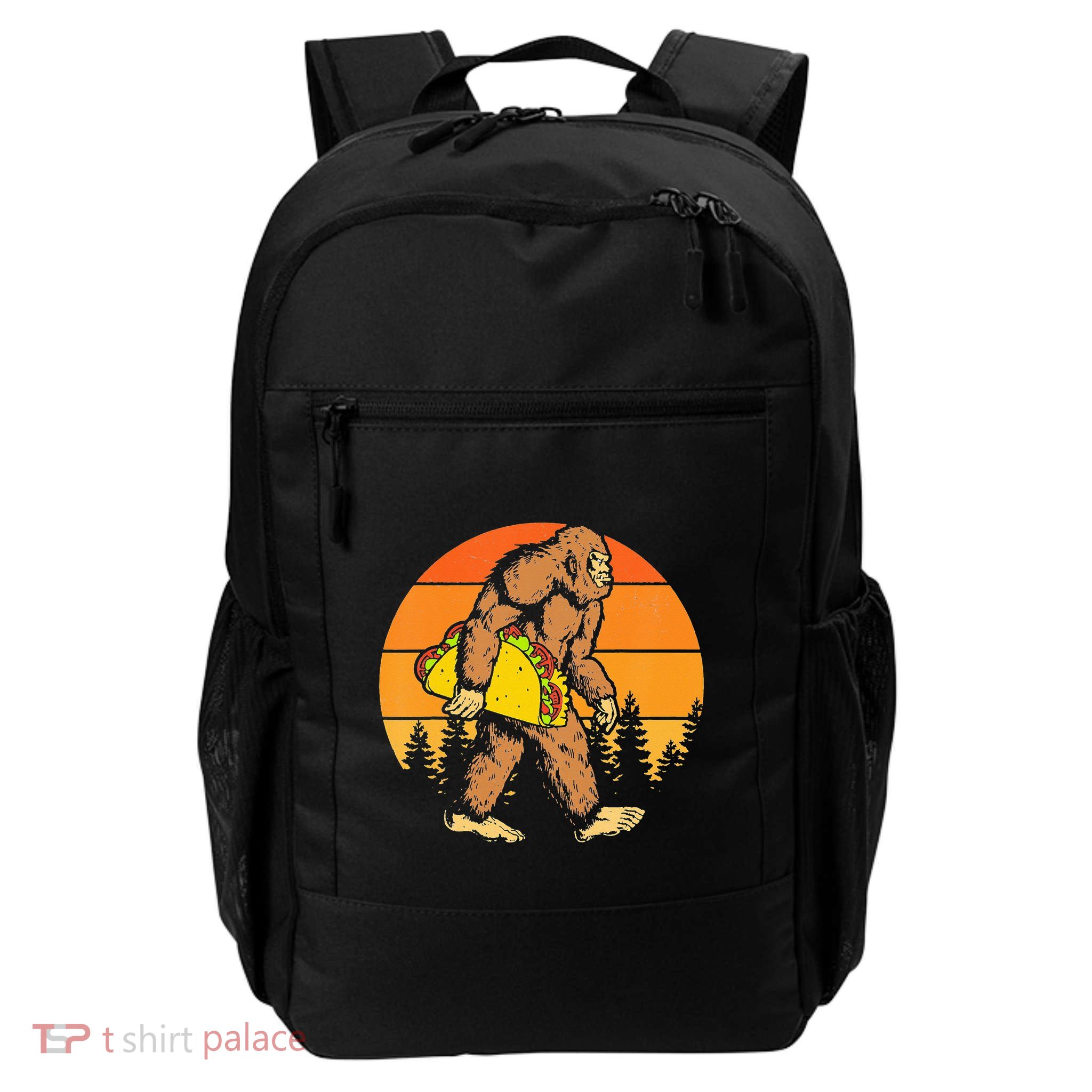 Sasquatch Bigfoot Carrying Taco Funny Cinco De Mayo Backpack