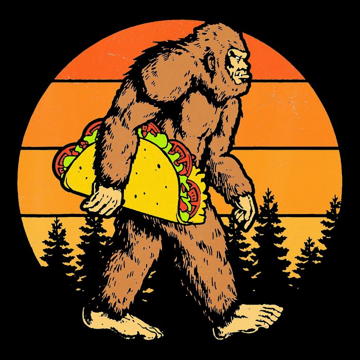 Sasquatch Bigfoot Carrying Taco Funny Cinco De Mayo Sustainable Bucket Hat