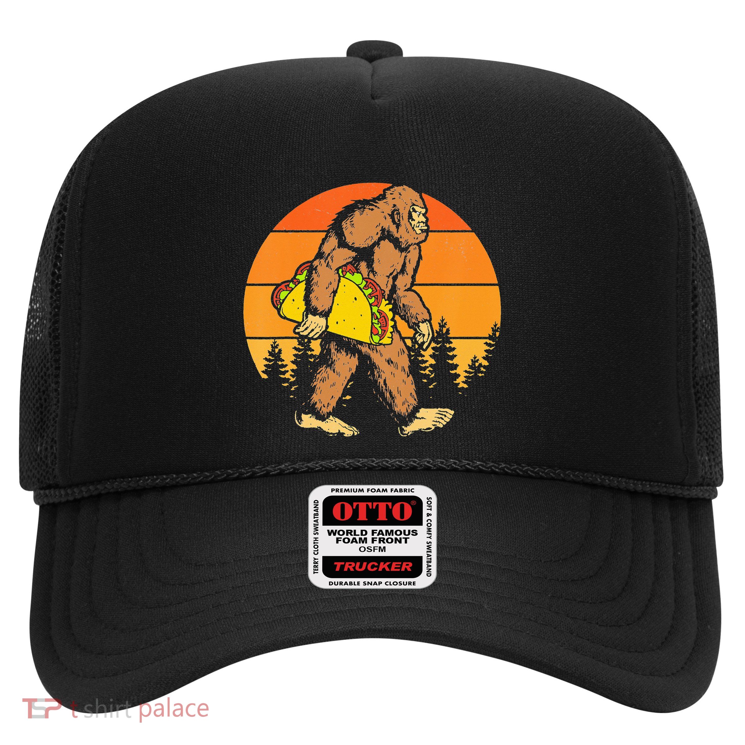 Sasquatch Bigfoot Carrying Taco Funny Cinco De Mayo Trucker Hat
