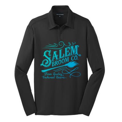 Salem Broom Company Est 1692 Halloween Funny Gift Silk Touch Performance Long Sleeve Polo