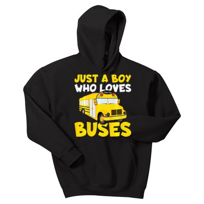 School Bus Costume Just A Boy Who Loves Buses Kids Hoodie