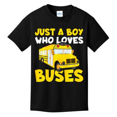 School Bus Costume Just A Boy Who Loves Buses Kids T-Shirt