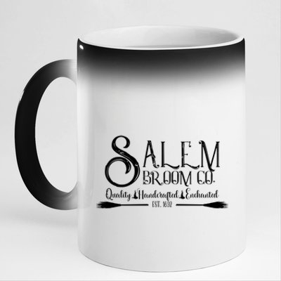 Salem Broom Company Established 1692 Vintage Halloween Witch Great Gift 11oz Black Color Changing Mug