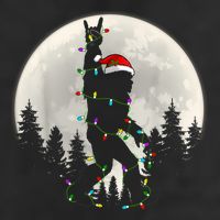 Santa Bigfoot Christmas Lights Funny Xmas Sasquatch Cool Comfort Performance Bucket Hat