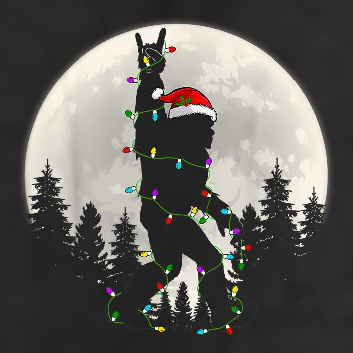 Santa Bigfoot Christmas Lights Funny Xmas Sasquatch Cool Comfort Performance Bucket Hat