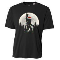 Santa Bigfoot Christmas Lights Funny Xmas Sasquatch Cooling Performance Crew T-Shirt