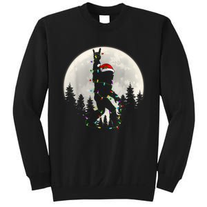 Santa Bigfoot Christmas Lights Funny Xmas Sasquatch Sweatshirt