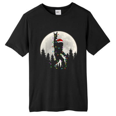 Santa Bigfoot Christmas Lights Funny Xmas Sasquatch Tall Fusion ChromaSoft Performance T-Shirt