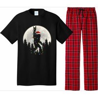 Santa Bigfoot Christmas Lights Funny Xmas Sasquatch Pajama Set