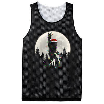 Santa Bigfoot Christmas Lights Funny Xmas Sasquatch Mesh Reversible Basketball Jersey Tank