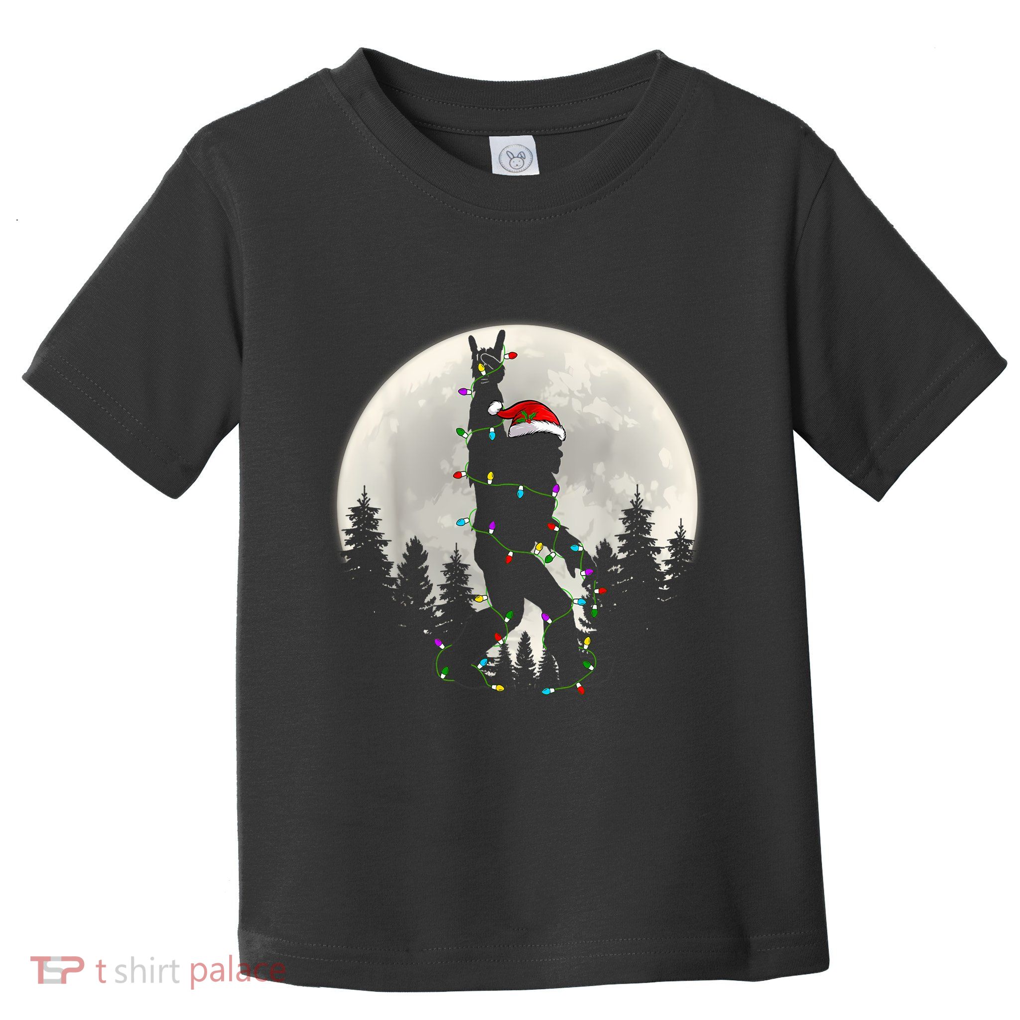 Santa Bigfoot Christmas Lights Funny Xmas Sasquatch Toddler T-Shirt