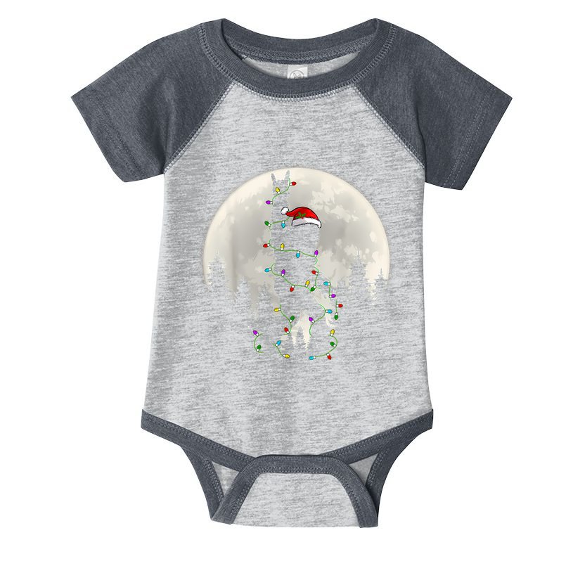 Santa Bigfoot Christmas Lights Funny Xmas Sasquatch Infant Baby Jersey Bodysuit