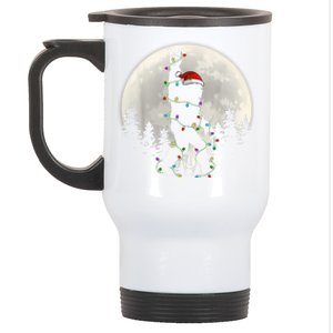 Santa Bigfoot Christmas Lights Funny Xmas Sasquatch Stainless Steel Travel Mug