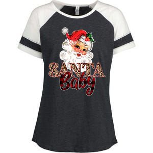 Santa Baby Cute Christmas Gift Enza Ladies Jersey Colorblock Tee