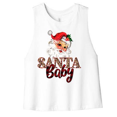 Santa Baby Cute Christmas Gift Women's Racerback Cropped Tank