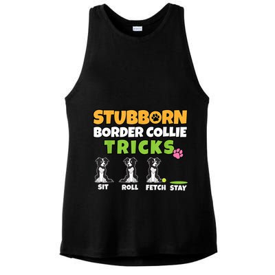 Stubborn Border Collie Tricks I Dog Lover I Border Collie Ladies PosiCharge Tri-Blend Wicking Tank