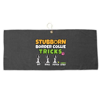 Stubborn Border Collie Tricks I Dog Lover I Border Collie Large Microfiber Waffle Golf Towel
